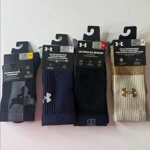 Under Armour Assortment of Socks 4 Pairs Size Medium 7-8.5